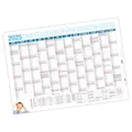itenga Jahresplaner 2025 Wandkalender DIN A2 groß gefalzt gefaltet stabil blau weiss