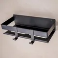 Dolvhin Duschablage ohne Bohren Schwarz | Duschregal Edelstahl mit Auslaufrillen | Duschkorb Aufbewahrung inkl. 2 Haken | Badregal Shampoo Halterung Selbstklebend Badezimmer Set (Matt Schwarz)