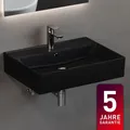 Keramik Waschtisch Waschbecken 60cm schwarz matt für Möbel- & Wandmontage