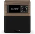 sonoro Stream Internetradio (UKW, Bluetooth, DAB, Spotify, Amazon, Deezer, App, spritzwassergeschützt) Walnuss/Schwarz