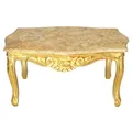 Casa Padrino Barock Couchtisch Gold mit Marmorplatte in Creme - Möbel Wohnzimmer Tisch Antik Stil