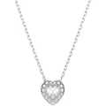 Kette mit Anhänger SWAROVSKI "Schmuck Geschenk Ariana Grande Halskette Herz, 5720852", silber (metallfarben, kristallweiß), Halsketten, Damen, Metall, L: 38cm, mit Swarovski Kristall