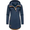 Ragwear Langjacke Letty Intl. Sportliche Kapuzenjacke mit Kunstleder-Elementen blau M (38)