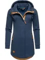 Ragwear Damen Leichter Sweat Übergangsmantel lang windabweisend mit Kapuze Letty Intl. Navy23 Gr. M