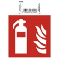 Exacompta Hinweisschild Feuerlöscher PVC selbstklebend 10x10 cm Rot 67030E