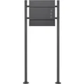 ECD Germany Standbriefkasten Anthrazit mit Zeitungsfach Ständer Anthrazit 120cm