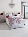 Kaeppel Mako-Satin Bettwäsche Pearls Burgund Taube 100% Baumwolle Reißverschluss Bettbezug Kissenbezug Bettgarnitur Bettwäsche-Set 135x200 cm