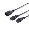 Kabelbude.eu Y-Kabel Kaltgerätestecker /2xKaltgerätebuchse 1,8m
