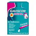 GAVISCON Dual 500 mg / 213 mg / 325 mg Suspension – Bei Sodbrennen und Magendruck – Wirkt bis zu 4 Stunden – 12 x 10 ml Dosierbeutel
