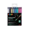 POSCA 181709 - POSCA Marker mit kalibrierter Spitze, 8er Set, metallic