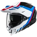 Motorrad Helm L - HJC i80 Imes Klapphelm mit Sonnenblende weiß-blau-rot