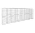 vidaXL Gartenzaun Gabionenwand mit Abdeckung Verzinkter Stahl 600 x 50 x 200 cm
