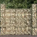 Gabionenwand mit Abdeckung Stahl 600x50x200cm Gabione Steinkorb Mauer vidaXL