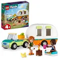 LEGO Friends Holiday Camping Trip 41726 Wohnmobil Wohnwagen mit Auto Spielzeug für Mädchen und Jungen ab 4 Jahren Wald Abenteuer Set mit Herbst und Aliya