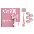 Gillette Venus Comfortglide Spa Breeze Rasierer Damen — Inkl. 6 Ersatzklingen für Nassrasierer, Rutschfestes und Ergonomisches Handstück — Rosa