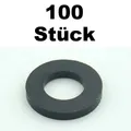 100 x Unterlegscheiben flach M6 schwarz Unterlegscheibe Adam Hall 5621 ohne Rand