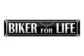 Femer GmbH Metallschild Spruch 46x10cm Biker for life, (1 St), gewölbte Oberfläche, abgerundete Ecken, umgeschlagene Kanten