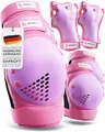 SKATEWIZ Schützer Inliner Erwachsene - Protektoren - Inliner Schoner Erwachsene - Knieschützer - Schützer Skate - Knie und Ellenbogenschützer Damen Herren - Smash Größe L/XL Pk Violett