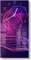 DEQORI Glasuhr 30x60 cm Zahlen 'Mann mit VR-Brille' Wanduhr Glas Uhr Design leise