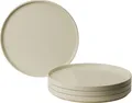 Miamio Sierra Speiseteller 26 cm, Beige Matt, Steingut-Set für 4 Personen