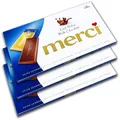 3 er Pack merci Tafelschokolade Edel-Rahm 3 x 100 g
