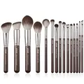 Jessup Pinselset Makeup Pinsel Set 15tlg Make Up Pinsel Set Premium Synthetik Puderpinsel Foundation Augenbrauen Concealer Rouge Lidschatten Kontur Eyeliner Highlighter Pinsel Braun T498