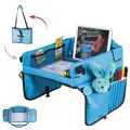 WALSER Kinder-Reisetisch-Auto, Kinder-Reise-Spieltisch, Auto-Kindertisch blau
