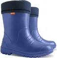 DEMAR Kinder Gummistiefel DINO Gefüttert Regenstiefel mit Einlage Ultraleicht Blau 26/27