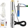 VEVOR 101,6 mm Tiefbrunnenpumpe 370 W Brunnenpumpe 110 L/min Tauchpumpe max Förderhöhe 44m Rohrpumpe 230 V 50 Hz Sandpumpe Edelstahl Wasserpumpe 0-4