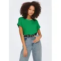 ONLY T-Shirt ONLMOSTER – Kurzarmshirt mit Aufschlag und klassischem Look Viskosemischung, regular fit grün M (38)