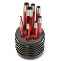 S&R Locheisen Set 2–10 mm – Stanzwerkzeug & Lochstanzer/Lochstanze für Leder, Papier & Metall – Leder Locher, Gürtellocher, Ausstanzer rund 14mm, Hole Punch & Punch Set, Leather hole punch