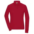 Ladies' Workwear-Longsleeve Polo Strapazierfähiges und pflegeleichtes Langarm Polo rot, Gr. S