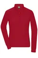 James & Nicholson Damen Bio Workwear Longsleeve Polo - Pflegeleichtes Langarm Poloshirt aus Bio-Baumwolle | Farbe: red | Grösse: S