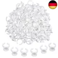 200 pcs Einweg-Kleber Halter, Kunststoff Ringe und Tassen für Wimpern