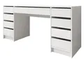 Mirjan24 Schreibtisch Ada Bis, 9 Schubladen Schülerschreibtisch Computertisch B:H:T 154x76x55cm, Kinderschreibtisch Arbeitstisch PC-Tisch Jugendzimmer Kinderzimmer (Weiß/Weiß Hochglanz)