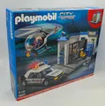 PLAYMOBIL 5607 Polizei Set Zentrale Hubschrauber Polizeiauto Auto Heli NEU