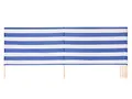 Ladeheid Windschutz Strand Sichtschutz mit Holzstab praktisches Strand Zubehör LAEX001 (Streifen, 6 m)