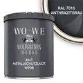 Metallschutzlack 4in1 Metalllack Metallfarbe Metallschutzfarbe W908 Anthrazitgrau - 750ml