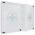 Mid.you Medizinschrank, Weiß, Glas, Holzwerkstoff, 3 Fächer, 80x60x10 cm, Badezimmer, Badezimmerschränke, Medizinschränke