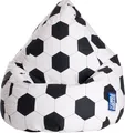 Sitzsack BeanBag L Fußball  90 x 70 cm Schwarz Bbl