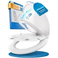 Lobenswerk WC-Sitz Toilettendeckel mit Absenkautomatik, Klodeckel, Klobrille, SoftClose, antibakteriell, UV-beständig, inkl. Installationsschablone weiß Oval Familiensitz