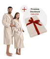 Unisex-Bademantel OTTO HOME "Fenya, 330 g/m², Premium, Hotelbademantel, Morgenmantel, Sauna & Spa" Gr. XXL, beige, L:125cm