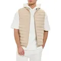 RedBridge Steppweste mit Stehkragen und Reißverschluss Leichte Sommerweste Horizontale Steppung, leichte Wattierung beige XL