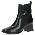 CAPRICE Damen Stiefeletten mit Absatz aus Leder Blockabsatz Weite G, Schwarz (Black Nappa), 37 EU