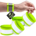 AVANA Reflektorband mit Klettverschluss Reflektierendes Armband Reflektor Elastisch Hosenschutz Reflektorstreifen Joggen Fahrrad Kinder Reflexband (4er Set)