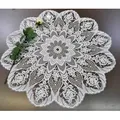 Stickereien Plauen Tischdecke Rosentraum weiß Ø 80 cm