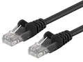 PremiumCord Netzwerkkabel, Ethernet, LAN & Patch Kabel CAT5e, UTP, Schnell flexibel & Robust RJ45 Kabel 1Gbit/S, AWG 26/7, Kupferkabel 100 Prozent Cu, Schwarz, 0, 25m