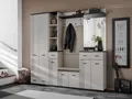 ASM-Moebel Garderoben-Set Flurgarderobe Schuhschrank HUGO VIII mit Sitzbank und Spiegel, Mit Sitzbank, Spiegel und Polsterung.