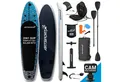 ArtSport Inflatable SUP-Board Deep Ocean, Stand Up Paddling Board, Ideal für Anfänger, bis 150 kg, inkl. Kajak-Set und Zubehör