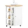 SoBuy Küchenwagen Servierwagen mit 3 Ablagefächern Küchenregal 60x90x40cm Weiß FKW75-WN